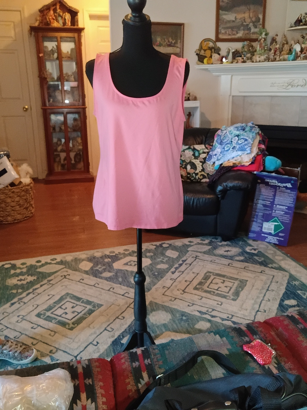 Charter Club Melon Scoop Neck Tank